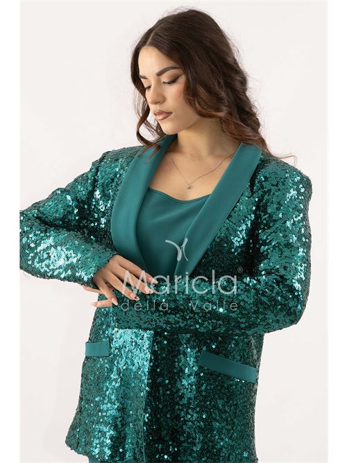Completo in paiette tailleur  3 pezzi MARICLA ELEGANCE | JC35273VERDE